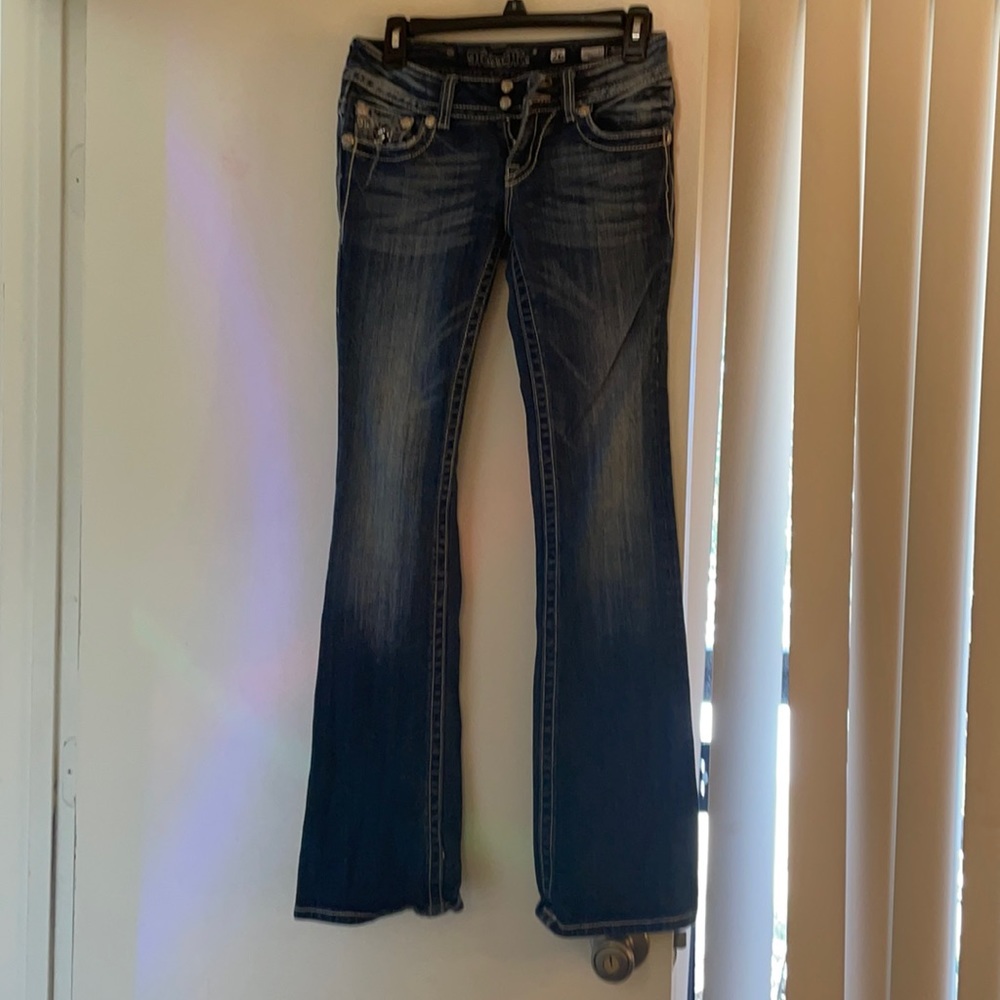 MISS ME WOMEN’S SEQUIN/RHINESTONES BOOT CUT JEANS